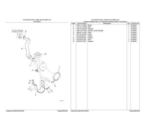 Komatsu PC210-10M0, PC210LC-10M0 (SN:B10001-) Crawler Excavators, SAA6D107E-1 (SN:36662610-) Diesel Engines Parts Catalog (KEPB210000) Komatsu PC210-10M0, PC210LC-10M0 (SN:B10001-) Crawler Excavators, SAA6D107E-1 (SN:36662610-) Diesel Engines Parts Catalog (KEPB210000)