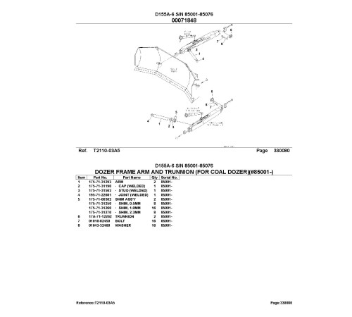Komatsu D155A-6 (SN: 35001-35076) Crawler Dozers and SAA6D140E-5GR-W Diesel Engines Parts Catalog (PB-D155A.6-35001-35076) Komatsu D155A-6 (SN: 35001-35076) Crawler Dozers and SAA6D140E-5GR-W Diesel Engines Parts Catalog (PB-D155A.6-35001-35076)