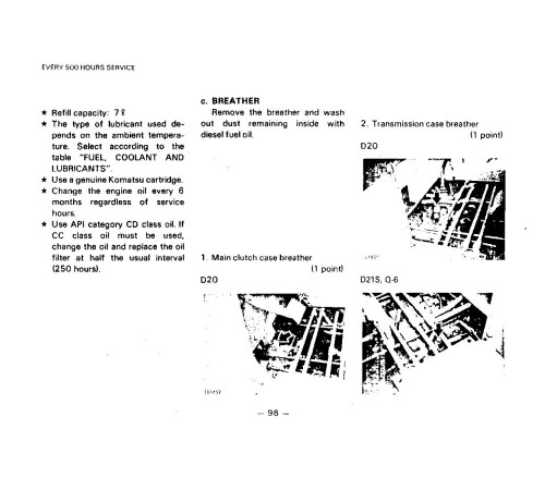 Komatsu D20Q-6, D20S-6, D21Q-6, D21S-6 and D21S-6-A Crawler Dozers (Japan) Operate and Maintenance manual (SEAM01020603) Komatsu D20Q-6, D20S-6, D21Q-6, D21S-6 and D21S-6-A Crawler Dozers (Japan) Operate and Maintenance manual (SEAM01020603)