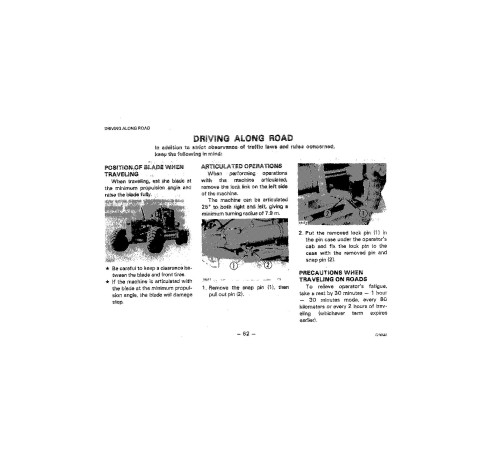 Komatsu GD825A-1 (SN from 10002) Motor Graders (Japan) Operate and Maintenance manual (SEAM02350100) Komatsu GD825A-1 (SN from 10002) Motor Graders (Japan) Operate and Maintenance manual (SEAM02350100)