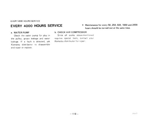 Komatsu HD465-3 (SN: 02137-02189) Rigid Dump Trucks (Japan) Operate and Maintenance manual (SEAM0569S301) Komatsu HD465-3 (SN: 02137-02189) Rigid Dump Trucks (Japan) Operate and Maintenance manual (SEAM0569S301)