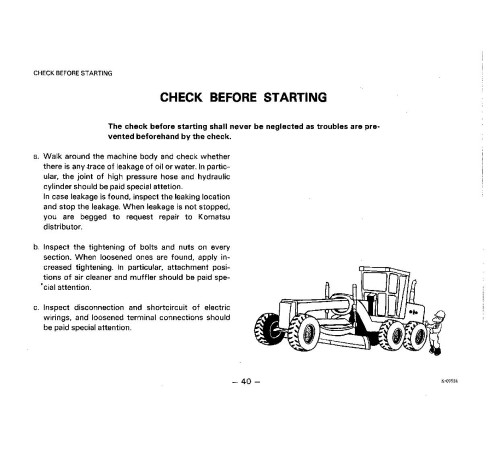 Komatsu GD705A-3 (SN from 30001) Motor Graders (Japan) Operate and Maintenance manual (SEAM234Y01) Komatsu GD705A-3 (SN from 30001) Motor Graders (Japan) Operate and Maintenance manual (SEAM234Y01)
