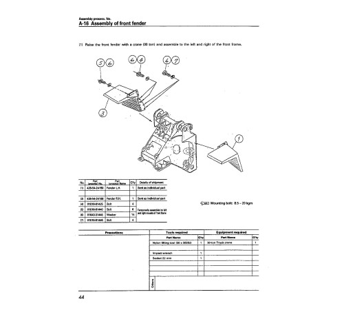Komatsu WA700-3 (SN from 50001) 4WD Wheeled Loaders (Japan) Field Assembly Manual (SEAWD01500) Komatsu WA700-3 (SN from 50001) 4WD Wheeled Loaders (Japan) Field Assembly Manual (SEAWD01500)