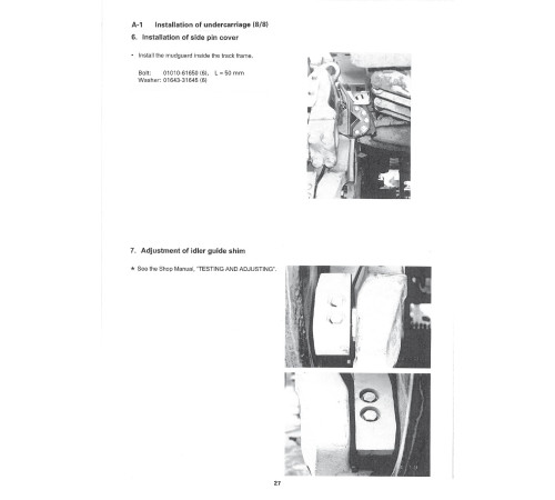 Komatsu D375A-5 (SN from 18001) Crawler Dozers (Japan) Field Assembly Manual (SEAWD03103) Komatsu D375A-5 (SN from 18001) Crawler Dozers (Japan) Field Assembly Manual (SEAWD03103)