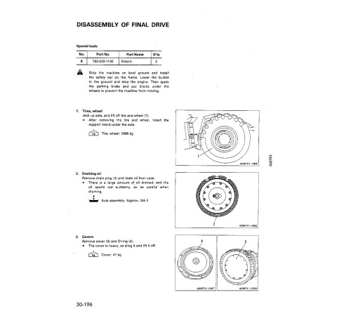 Komatsu WA700-1 (SN from 15001) and WA700-1-L (SN from A20001) 4WD Wheeled Loaders Workshop Manual (SEBM009501) Komatsu WA700-1 (SN from 15001) and WA700-1-L (SN from A20001) 4WD Wheeled Loaders Workshop Manual (SEBM009501)