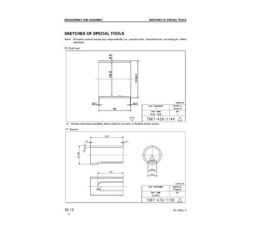 Komatsu PC128UU-2 (SN from 05001) Crawler Excavators (Japan) Workshop Manual (SEBD018506) Komatsu PC128UU-2 (SN from 05001) Crawler Excavators (Japan) Workshop Manual (SEBD018506)
