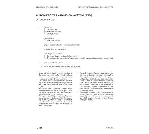 Komatsu WA700-3 (SN from 51005) 4WD Wheeled Loaders (USA) Workshop Manual (SEBD032802) Komatsu WA700-3 (SN from 51005) 4WD Wheeled Loaders (USA) Workshop Manual (SEBD032802)