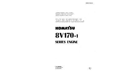 SA8V170-1 Diesel Engines (Japan) Workshop Manual (SEBD61700104)