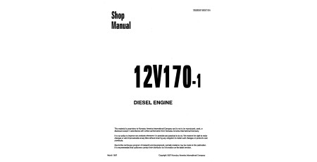 SA12V170-1 Diesel Engines (Japan) Workshop Manual (SEBD61800104)