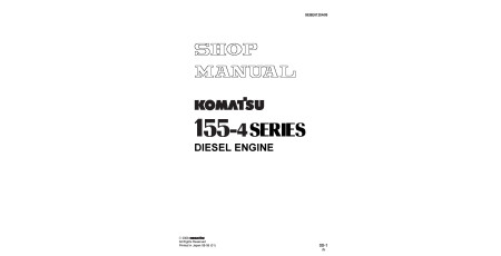 S4D155-4, S6D155-4, S6D155G-4 and SA6D155-4 Diesel Engines (Japan) Workshop Manual (SEBE6120A05)