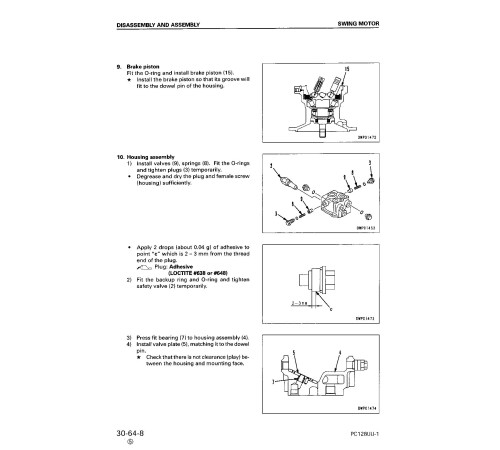 Komatsu PC128US-1 (SN from 01715) and PC128UU-1 (SN from 02347) Crawler Excavators (Japan) Workshop Manual (SEBM009805) Komatsu PC128US-1 (SN from 01715) and PC128UU-1 (SN from 02347) Crawler Excavators (Japan) Workshop Manual (SEBM009805)