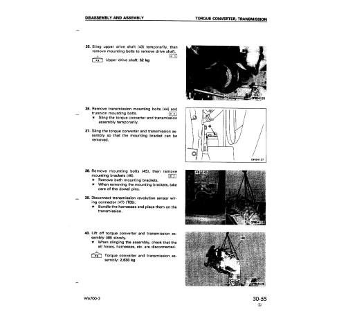 Komatsu WA700-3 (SN from 50001) 4WD Wheeled Loaders (Japan) Workshop Manual (SEBM013312) Komatsu WA700-3 (SN from 50001) 4WD Wheeled Loaders (Japan) Workshop Manual (SEBM013312)