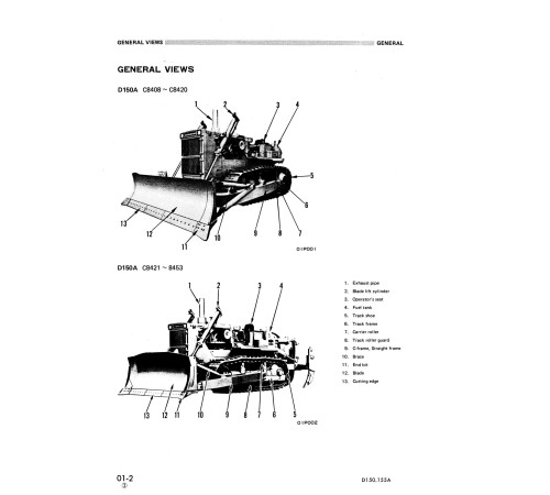 Komatsu D150A-1 (SN from 08408) and D155A-1 (SN from 15001) Crawler Dozers Workshop Manual (SEBM0170A07R) Komatsu D150A-1 (SN from 08408) and D155A-1 (SN from 15001) Crawler Dozers Workshop Manual (SEBM0170A07R)