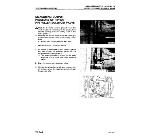 Komatsu D475A-3 (SN: 10601-10694) Crawler Dozers (Japan) Workshop Manual (SEBM017209) Komatsu D475A-3 (SN: 10601-10694) Crawler Dozers (Japan) Workshop Manual (SEBM017209)