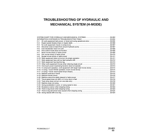 Komatsu PC200-7, PC200LC-7 (SN: 200001-) and PC220-7, PC220LC-7 (SN: 60001-) Crawler Excavators Workshop Manual (SEBM024314) Komatsu PC200-7, PC200LC-7 (SN: 200001-) and PC220-7, PC220LC-7 (SN: 60001-) Crawler Excavators Workshop Manual (SEBM024314)