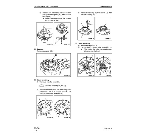 Komatsu WA900L-3 (SN from 52001) 4WD Wheeled Loaders (Japan) Workshop Manual (SEBM035704)