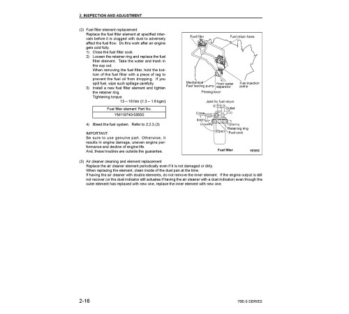 Komatsu 2D70E-5 and 3D76E-5 Diesel Engines (Japan) Workshop Manual (SEBM037701) Komatsu 2D70E-5 and 3D76E-5 Diesel Engines (Japan) Workshop Manual (SEBM037701)