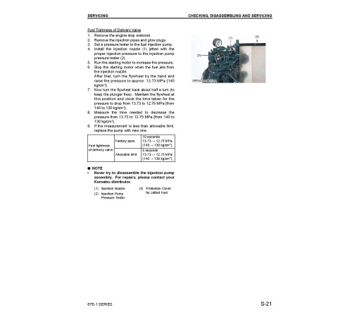 Komatsu 3D67E-1A Diesel Engines (Japan) Workshop Manual (SEBM038300) Komatsu 3D67E-1A Diesel Engines (Japan) Workshop Manual (SEBM038300)