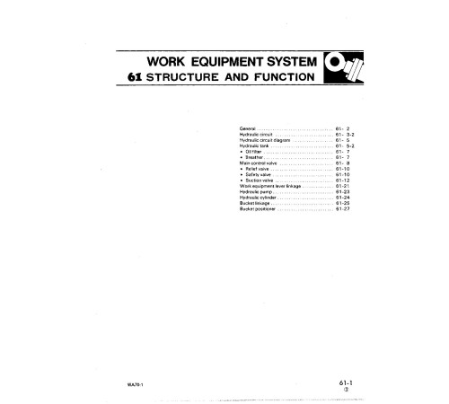 Komatsu WA70-1 (SN from 10001) 4WD Wheeled Loaders (Japan) Workshop Manual (SEBM04150104)