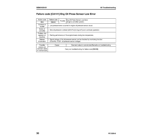Komatsu PC1250-8, PC1250LC-8 and PC1250SP-8 (SN: 30001-) Crawler Excavators (Japan) Workshop Manual (SEN00889-17) Komatsu PC1250-8, PC1250LC-8 and PC1250SP-8 (SN: 30001-) Crawler Excavators (Japan) Workshop Manual (SEN00889-17)