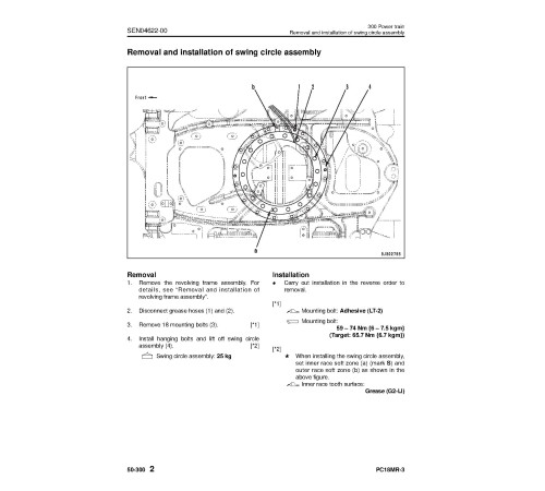 Komatsu PC18MR-3 (SN from 20001) Compact Excavators Workshop Manual (SEN04306-07)