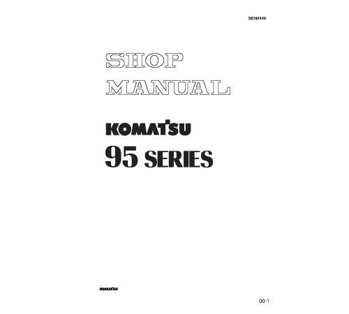 Komatsu 4D95LWE-5 and S4D95LWE-5 Diesel Engines (Germany) Workshop Manual (SEN04408-00) Komatsu 4D95LWE-5 and S4D95LWE-5 Diesel Engines (Germany) Workshop Manual (SEN04408-00)