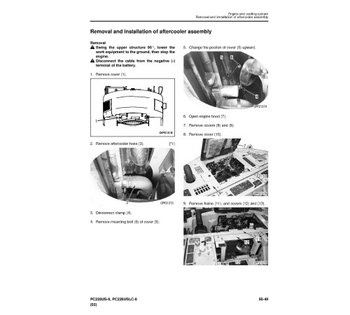 Komatsu PC228US-8 and PC228USLC-8 (SN from 50001) Crawler Excavators (Japan) Workshop Manual (SEN05331-03) Komatsu PC228US-8 and PC228USLC-8 (SN from 50001) Crawler Excavators (Japan) Workshop Manual (SEN05331-03)