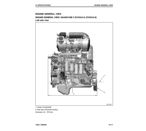 Komatsu SAA6D140E-7 Diesel Engines Workshop Manual (SEN06498-07)