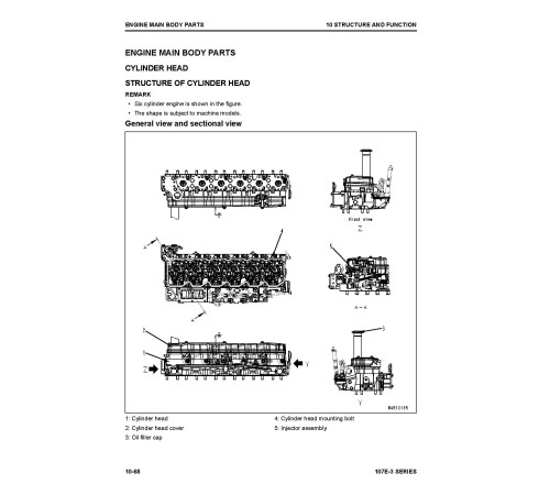 Komatsu SAA4D107E-3 and SAA6D107E-3 Diesel Engines Workshop Manual (SEN06502-17)