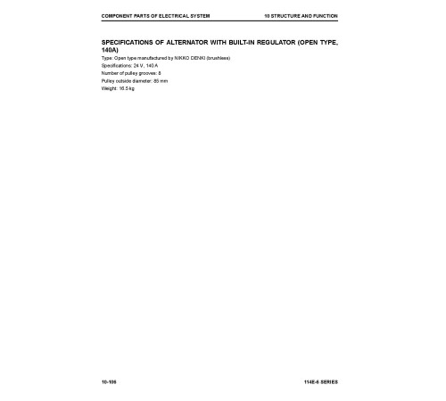 Komatsu SAA6D114E-6 Diesel Engines Workshop Manual (SEN06506-07)