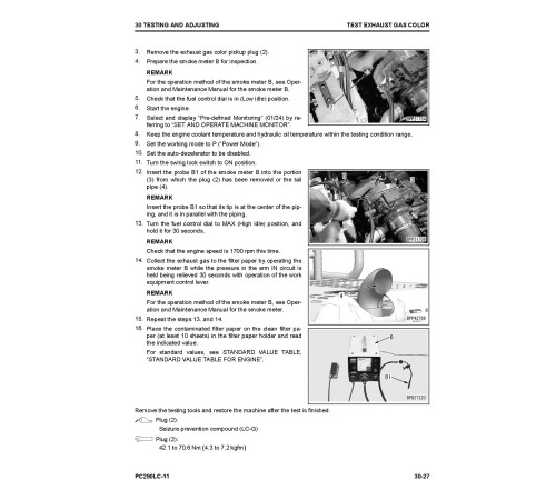 Komatsu PC290LC-11 (SN from 35001) Hydraulic Excavators Workshop Manual (SEN06507-11)