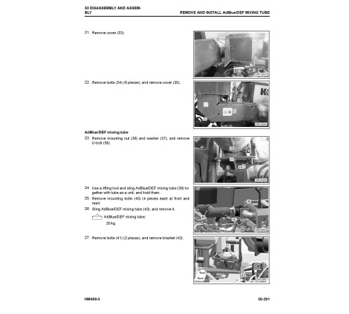 Komatsu HM400-5 (SN from 10001) Articulated Dump Trucks Workshop Manual (SEN06519-06)