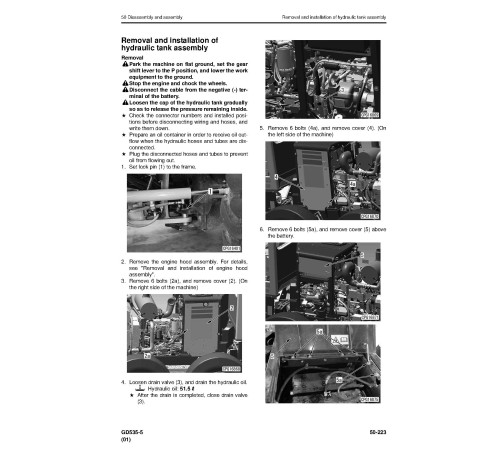 Komatsu GD535-5 (SN from 1001) Motor Graders Workshop Manual (SEN06606-03)