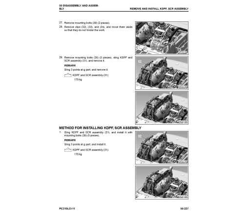 Komatsu PC210LCI-11 (SN from 500470) Hydraulic Excavators Workshop Manual (SEN06616-03)
