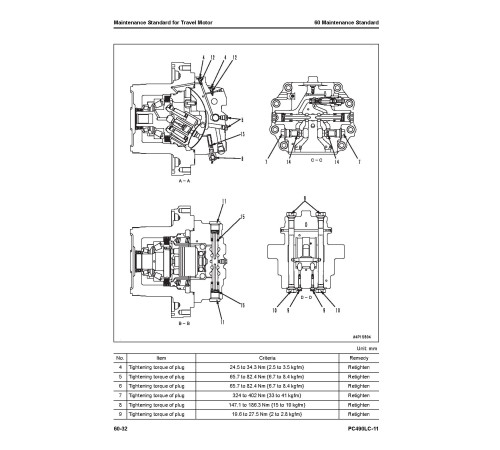 Komatsu PC490LC-11 (SN from 85001) Hydraulic Excavators Workshop Manual (SEN06738-08)