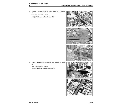 Komatsu PC500LC-10M0 (SN from 105002) Hydraulic Excavators Workshop Manual (SEN06813-06)