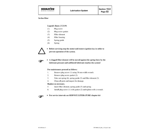 Komatsu PC5500-6 (SN: 15032) Crawler Excavators (Germany) Workshop Manual (SMPC550015032) Komatsu PC5500-6 (SN: 15032) Crawler Excavators (Germany) Workshop Manual (SMPC550015032)