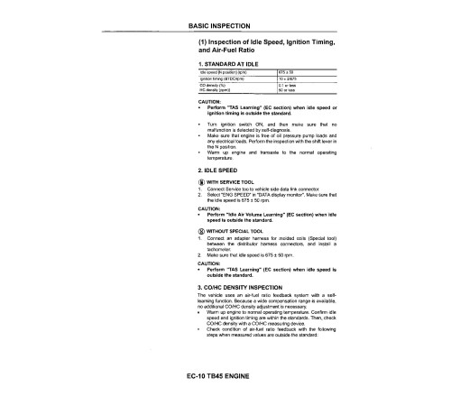 Komatsu (Nissan) TB45E (SN from 064005) Gasoline Engines (Applicable for Komatsu Forklift Trucks) Service Manual (TB45E_SM127) Komatsu (Nissan) TB45E (SN from 064005) Gasoline Engines (Applicable for Komatsu Forklift Trucks) Service Manual (TB45E_SM127)