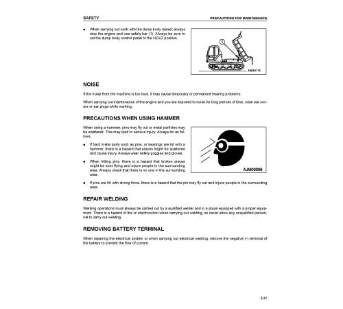 Komatsu CD60R-1 (SN from 02012) Tracked Dump Trucks (Japan) Operate and Maintenance manual (TEN00281-00) Komatsu CD60R-1 (SN from 02012) Tracked Dump Trucks (Japan) Operate and Maintenance manual (TEN00281-00)