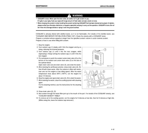 Komatsu D21A-8 (SN from 90219) and D21P-8 (SN from 90219) Crawler Dozers (Japan) Operate and Maintenance manual (TEN00496-01) Komatsu D21A-8 (SN from 90219) and D21P-8 (SN from 90219) Crawler Dozers (Japan) Operate and Maintenance manual (TEN00496-01)