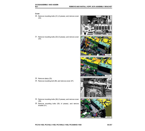 Komatsu PC210-11E0, PC210LC-11E0, PC210NLC-11E0 and PC230NHD-11E0 Hydraulic Excavators Workshop Manual (UENBM00540)