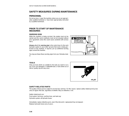 Komatsu WA85-3 (SN: HA960130-960165) 4WD Wheeled Loaders (Germany) Operate and Maintenance manual (VEAD960400) Komatsu WA85-3 (SN: HA960130-960165) 4WD Wheeled Loaders (Germany) Operate and Maintenance manual (VEAD960400)