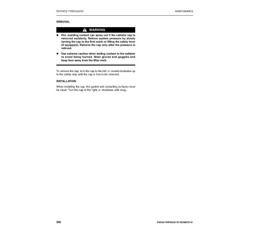 Komatsu PW200-7 and PW220-7 (SN: H50051-55050) Wheeled Excavators (Germany) Operate and Maintenance manual (VEAM370101) Komatsu PW200-7 and PW220-7 (SN: H50051-55050) Wheeled Excavators (Germany) Operate and Maintenance manual (VEAM370101)