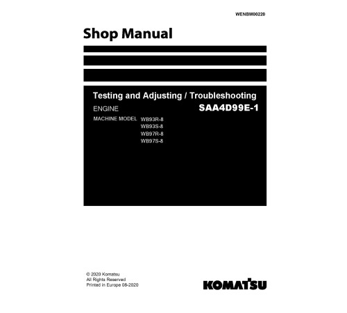 Komatsu SAA4D99E-1 Diesel Engines Workshop Manual (WENBM00220)