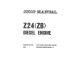 Komatsu Nissan Z24(ZB) Diesel Engines (Applicable for FD20HD/25HD/30HD-11 Forklift Trucks) Workshop Manual (Z24(ZB)-BE1)